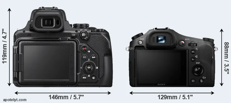 Comparison P1000 or RX10 II rear