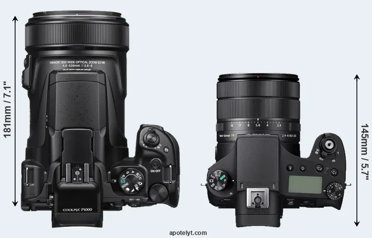 Compare P1000 versus RX10 IV top