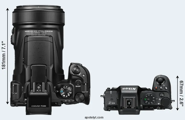 Compare P1100 versus Z50 II top