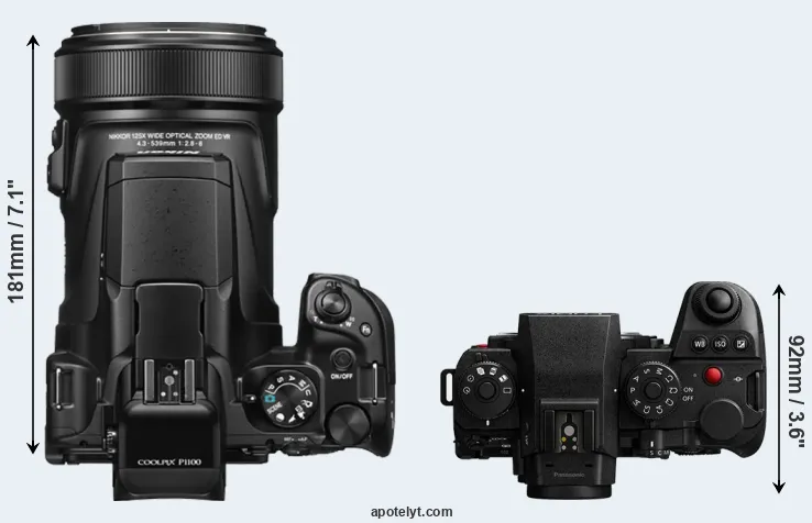 Compare P1100 versus S1 II top
