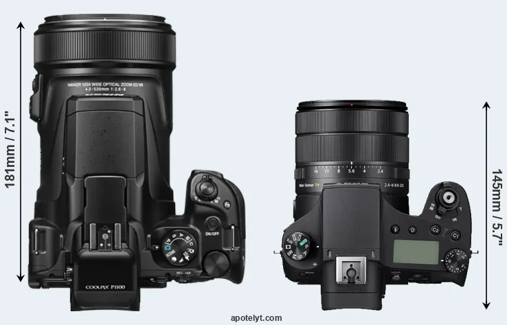 Compare P1100 versus RX10 IV top