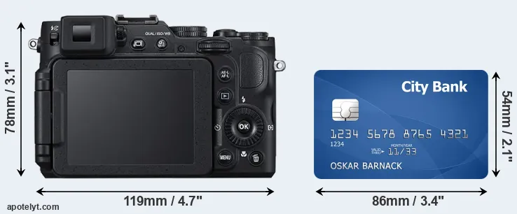 P7800 and credit card rear side