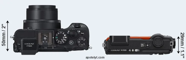 Compare P7800 versus W300 top