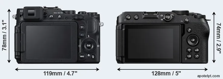 Comparison P7800 or Z30 rear