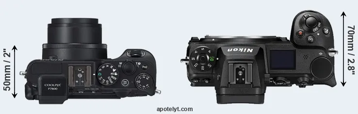 Compare P7800 versus Z6 II top