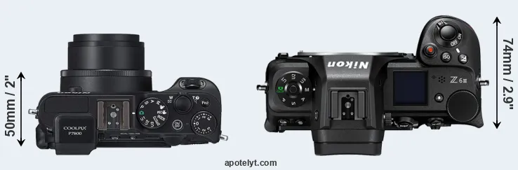 Compare P7800 versus Z6 III top