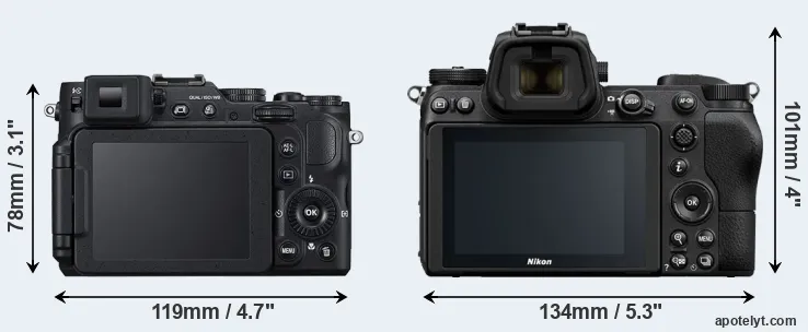 Comparison P7800 or Z6 rear