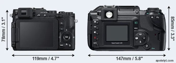 Comparison P7800 or E-300 rear