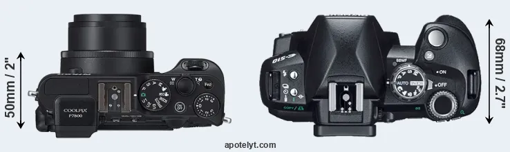 Compare P7800 versus E-510 top