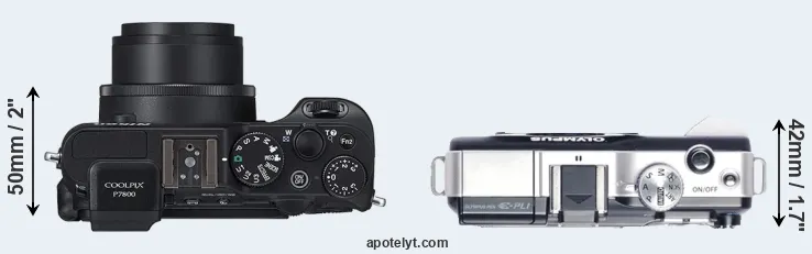 Compare P7800 versus E-PL1 top