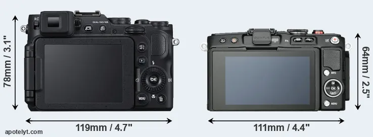 Comparison P7800 or E-PL6 rear