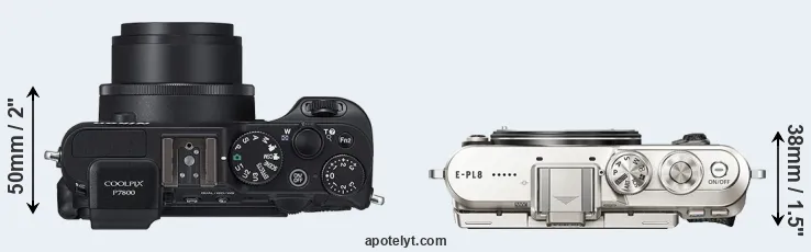 Compare P7800 versus E-PL8 top