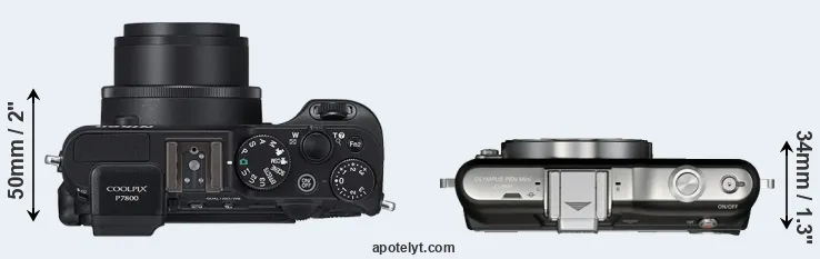 Compare P7800 versus E-PM1 top
