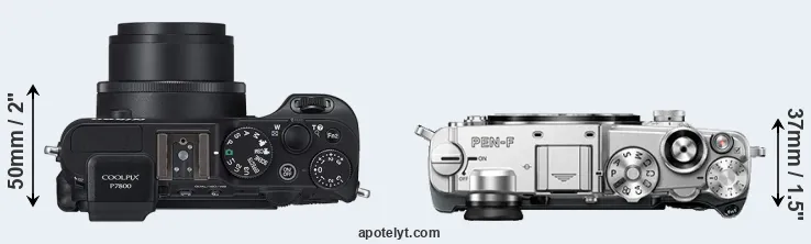 Compare P7800 versus PEN-F top