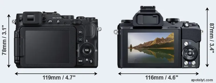 Comparison P7800 or Stylus 1 rear