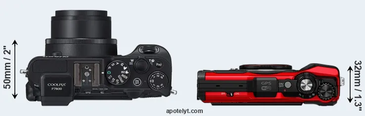 Compare P7800 versus TG-6 top