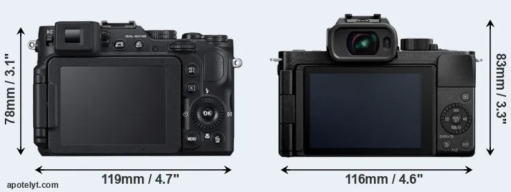 Comparison P7800 or G110 rear