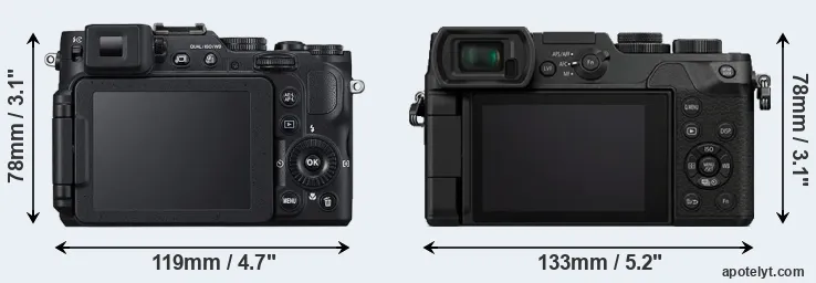 Comparison P7800 or GX8 rear