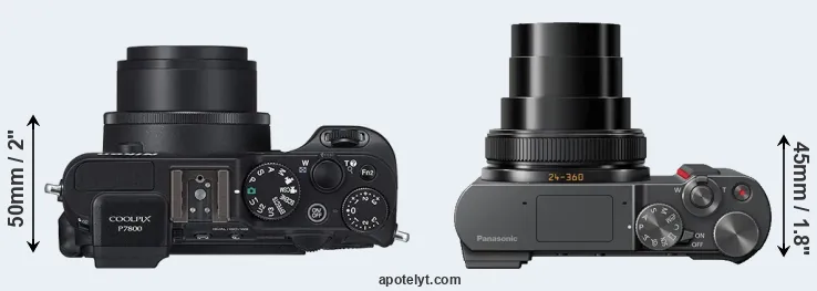 Compare P7800 versus TZ200 top