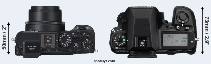 Compare P7800 versus K-5 top