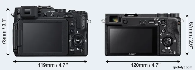 Comparison P7800 or A6300 rear