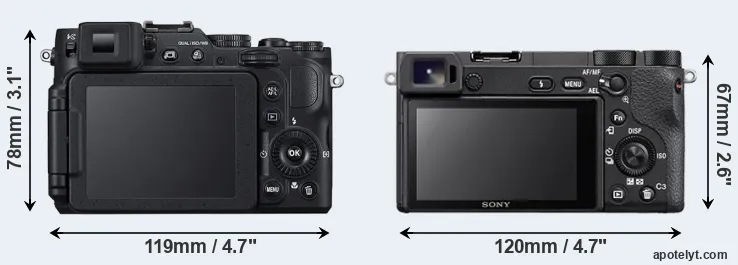 Comparison P7800 or A6500 rear