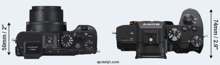 Compare P7800 versus A7 III top