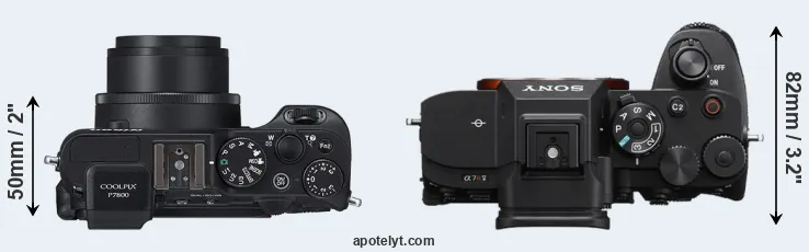 Compare P7800 versus A7R V top
