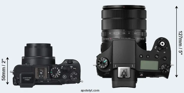 Compare P7800 versus RX10 III top