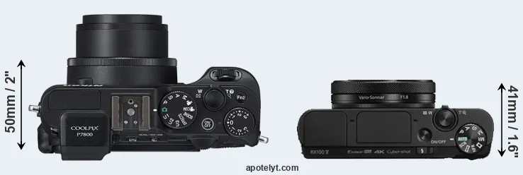 Compare P7800 versus RX100 V top