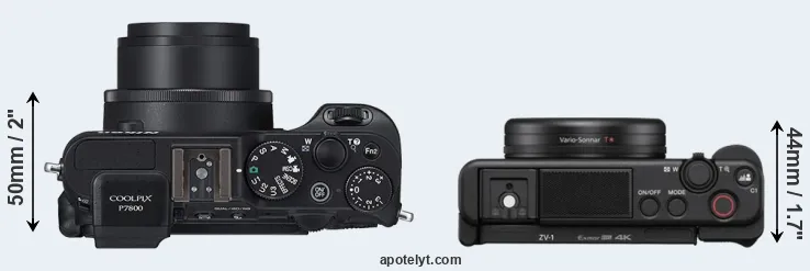 Compare P7800 versus ZV-1 top