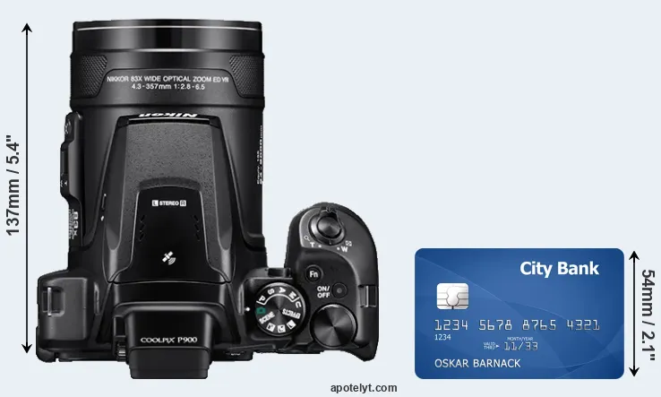 P900 versus credit card top view