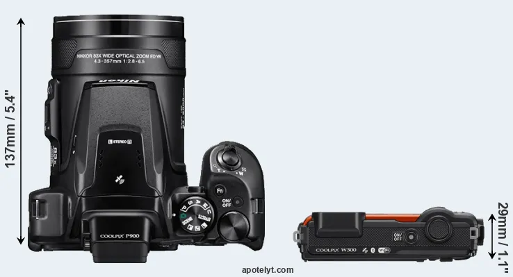 Compare P900 versus W300 top