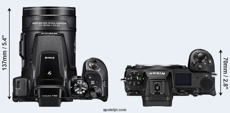 Compare P900 versus Z6 II top