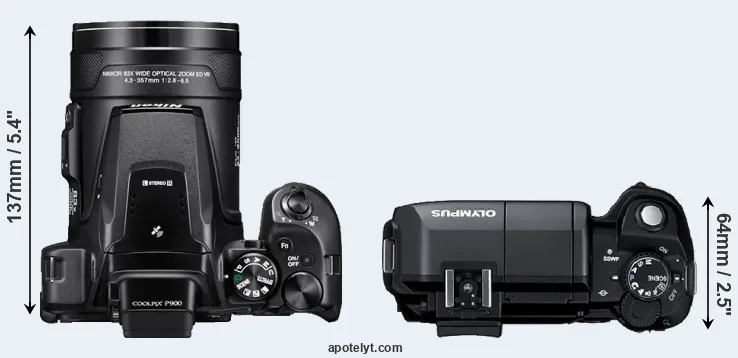 Compare P900 versus E-300 top