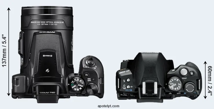 Compare P900 versus E-600 top