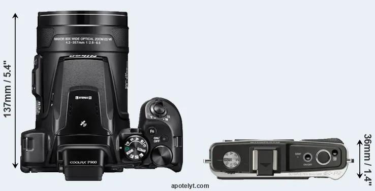Compare P900 versus E-P2 top