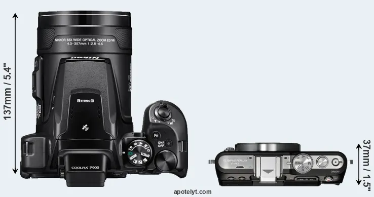 Compare P900 versus E-PL3 top