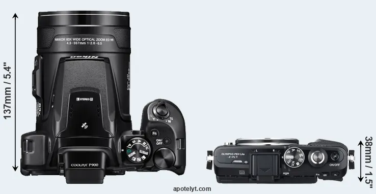 Compare P900 versus E-PL7 top