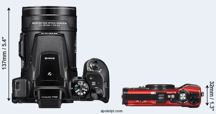 Compare P900 versus TG-5 top
