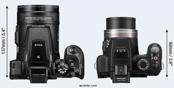 Compare P900 versus FZ100 top