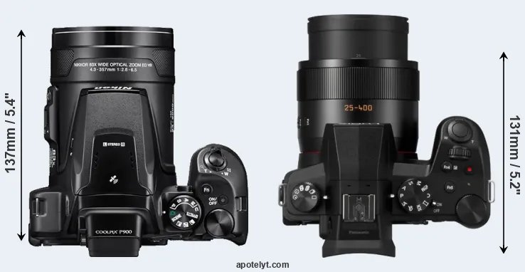 Compare P900 versus FZ1000 II top