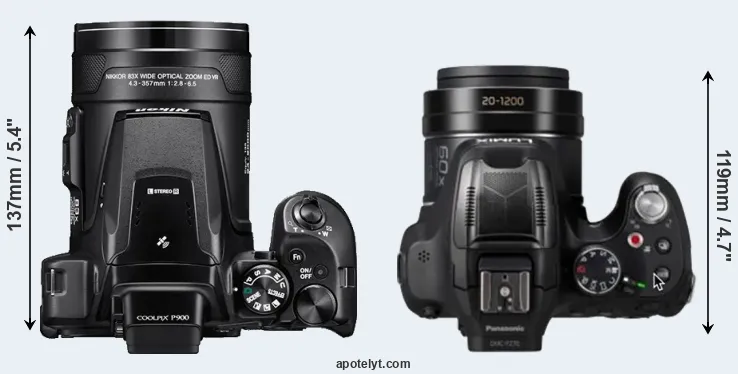 Compare P900 versus FZ80D top