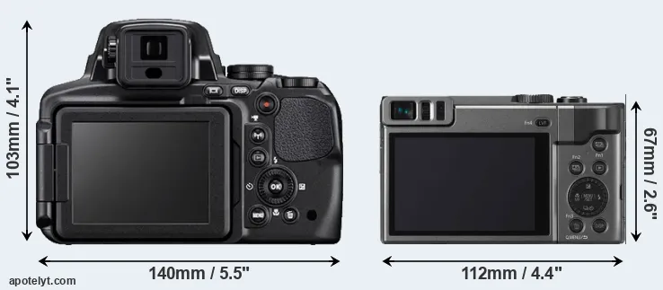 Comparison P900 or ZS70 rear