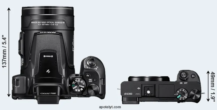 Compare P900 versus A6300 top