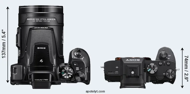 Compare P900 versus A7 III top