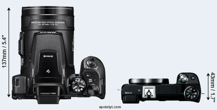 Compare P900 versus NEX-6 top