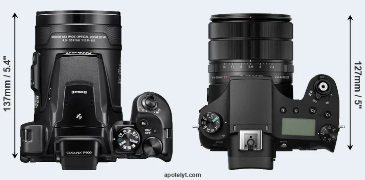 Compare P900 versus RX10 III top