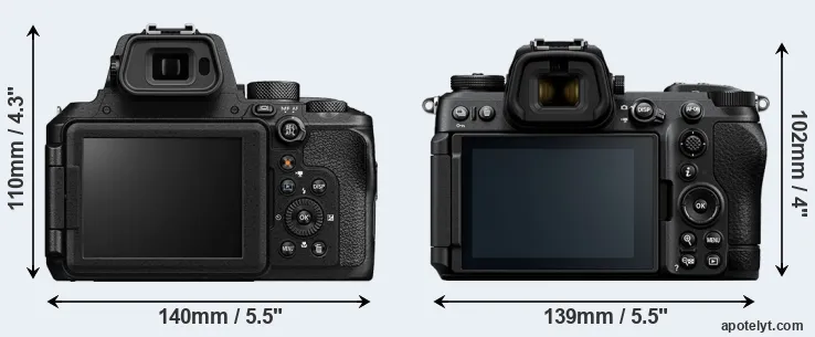 Comparison P950 or Z6 III rear