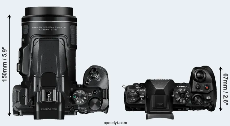 Compare P950 versus E-M1 II top